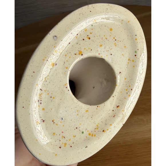 Pair Of 12" Tall Cream/yellow/orange Speckle MCM Rooster And Hen (hen Damaged) - Picture 11 of 16